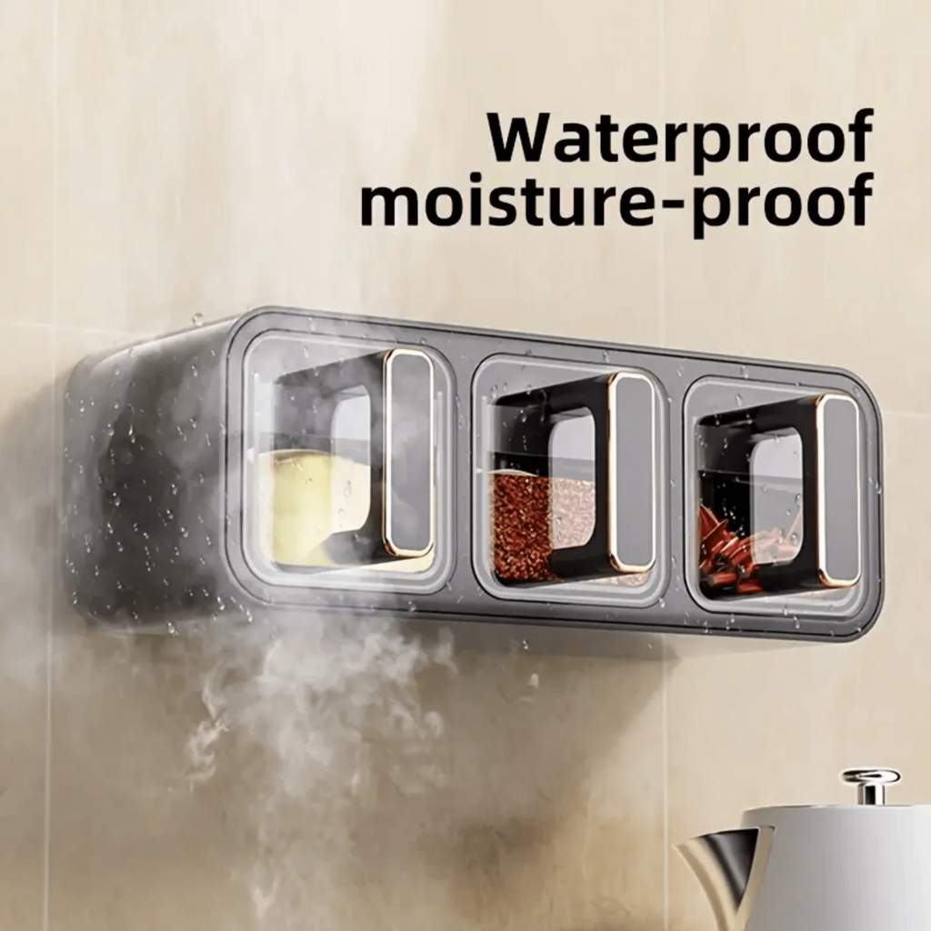 Wall-Mounted Punch-Free Seasoning Box Set