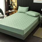 Feather Touch Quilted Bed Sheets With 2-Pillow Covers