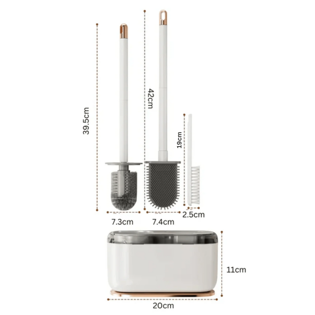 Space-Saving Compact Toilet Brush with Holder