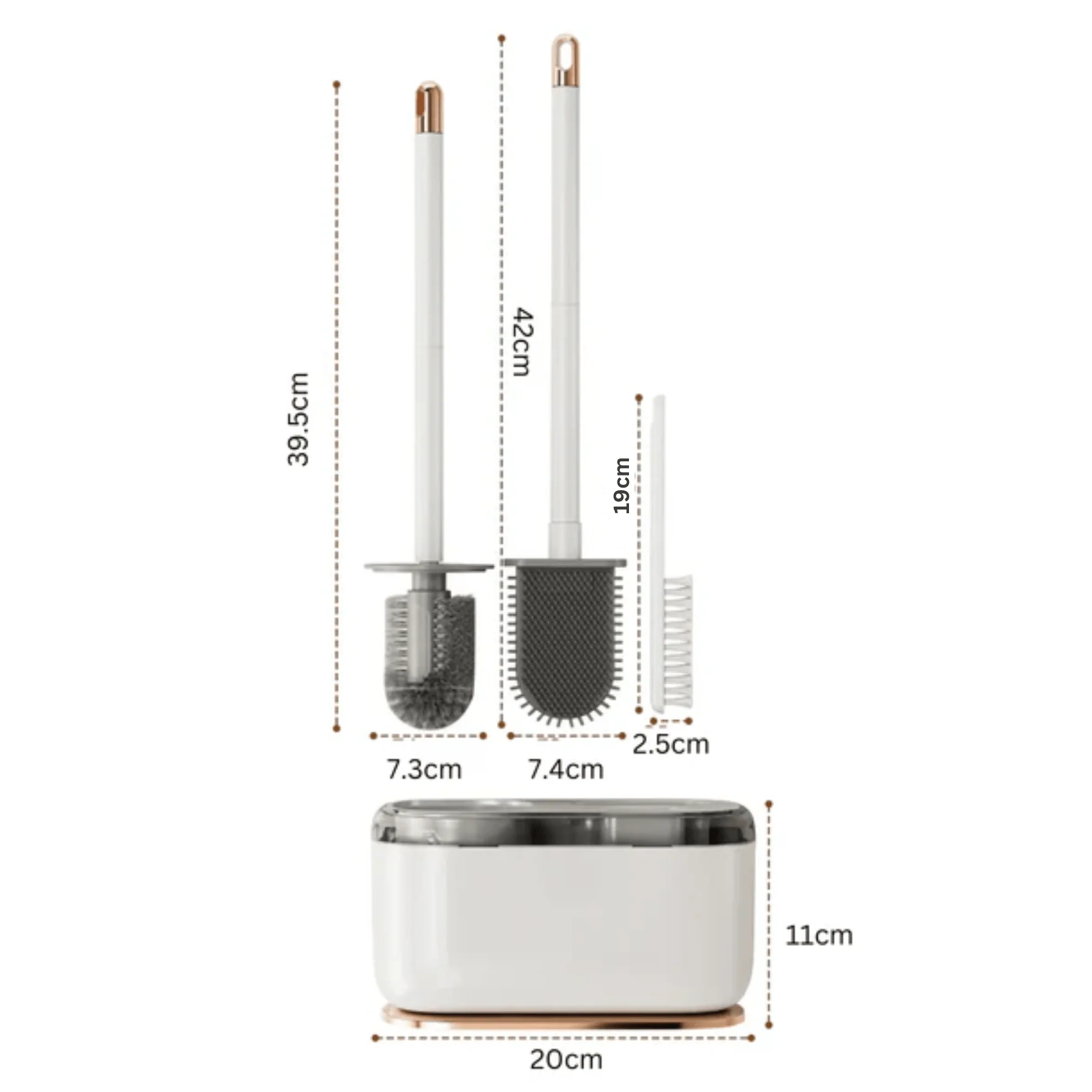 Space-Saving Compact Toilet Brush with Holder