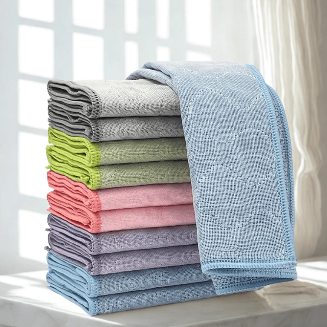 Multipurpose Quilted Oil-Free Absorbent Household Cleaning Cloth Set