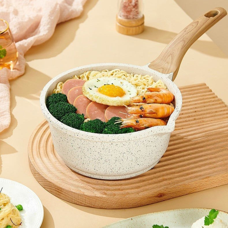 Maifan Stone Non-Stick Pot (White-18cm)