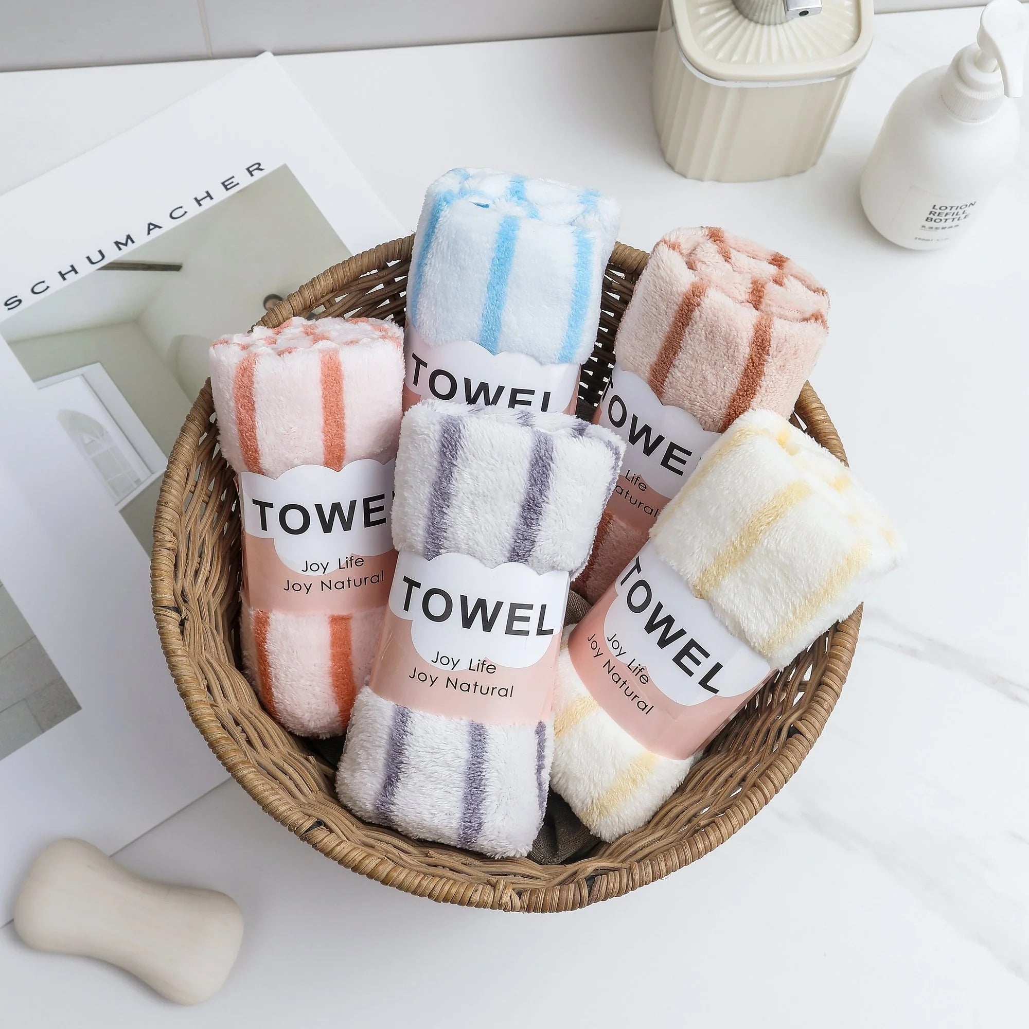 باكيت (مجموعة) خاوليات (مناشف) مايكرو-فايبر ناعمة وفخمة وتمتص الماي زين