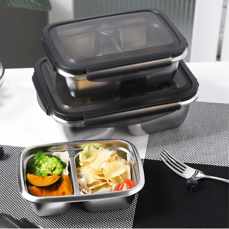 Multi-Purpose Stainless Steel 2-Compartment Food Storage Container