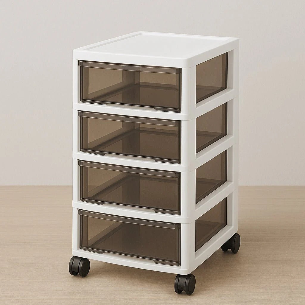 Multipurpose Multi-Layer Under Desk Storage Organizer with Lockable Wheels