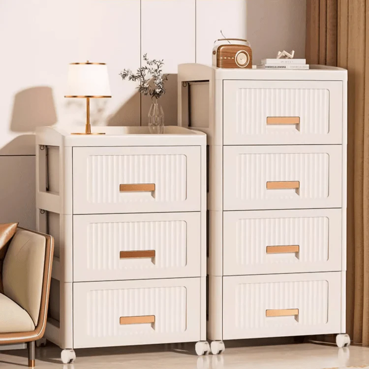 Plastic Multi-Layer Drawer Storage Cabinet with Wheels (52cm)