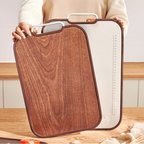 Multi-Function Ebony Stainless Steel Double-Sided Cutting Board (40cm)