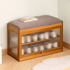 Multi-Tier Bamboo Wood Shoe Organiser Bench(70cm)