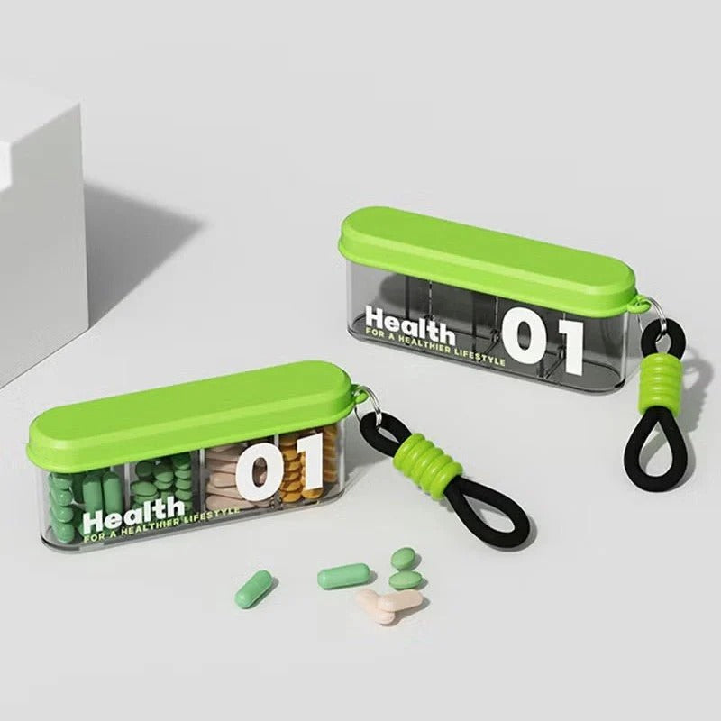 علبة حبوب (أدوية) محمولة أنيقة بـ 4 حواجز