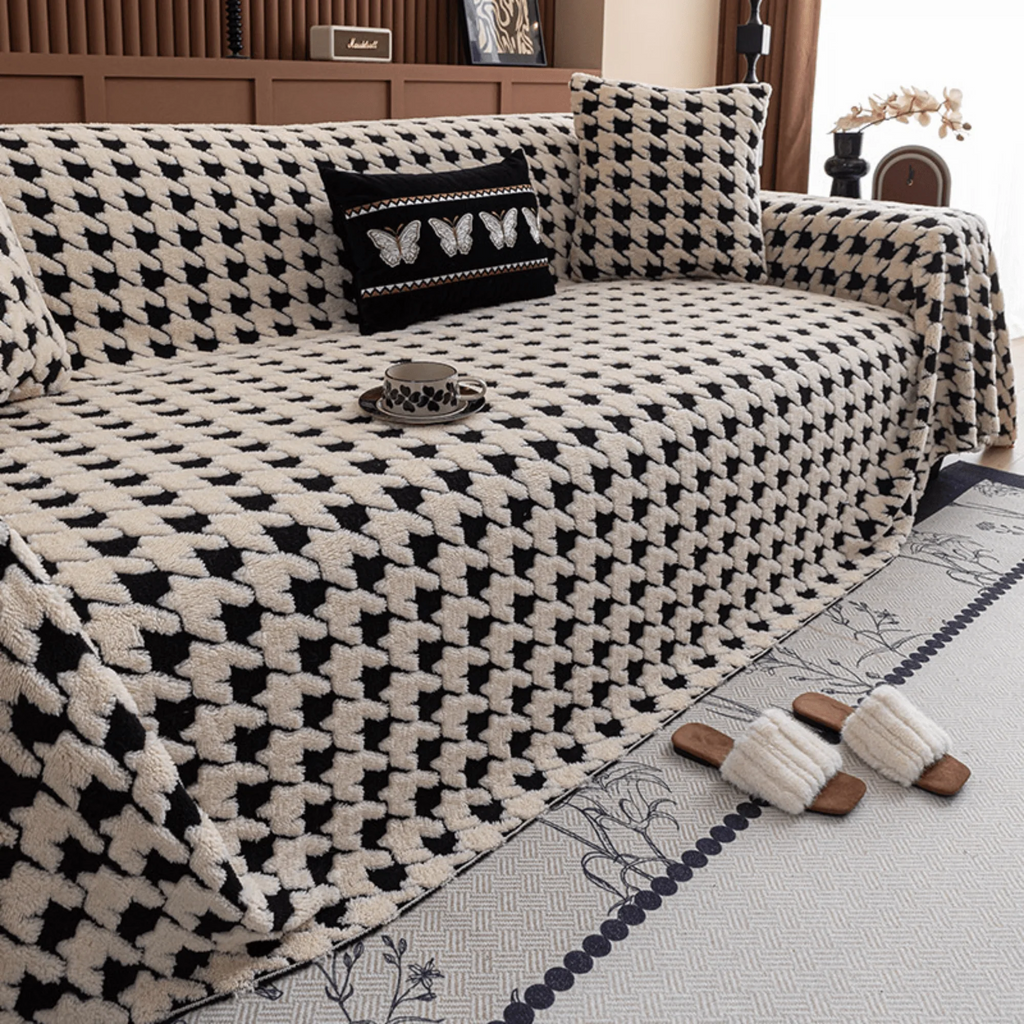 Luxurious Jacquard Sofa Cover (White)