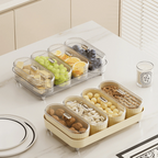 Premium 4 Jar Snack & Dry Fruit Container Set with Tray & Lids