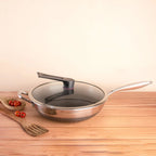 Multi-Purpose Stainless Steel Honeycomb Frying Wok With Lid (32cm)