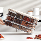 Transparent Seasoning Storage Box with Handle