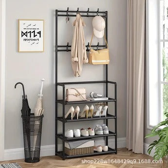 All-In-One Coat Hanger & Shoe Storage Shelf