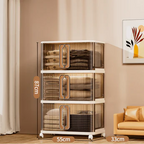 Multi-Purpose Plastic Large-Capacity Foldable Storage Cabinet with Double Doors