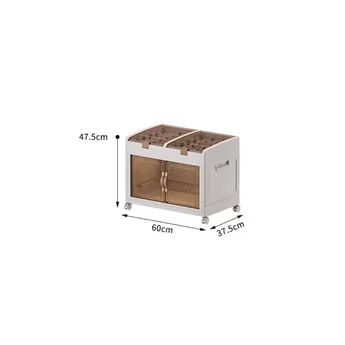 Multi-Purpose Foldable Storage Organizer Wardrobe With Wheels