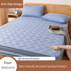 Feather Touch Quilted Bed Sheets With 2-Pillow Covers