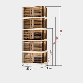 Multi-Purpose Plastic Large-Capacity Foldable Storage Cabinet with Double Doors
