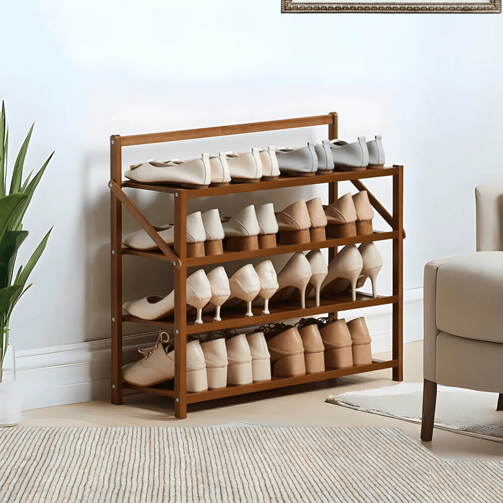 Multi-Use Foldable Wooden Shoe Storage Shelf (68cm)