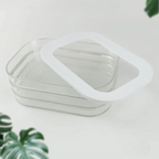 Multi-Purpose Three-Layer Transparent Refrigerator Sealed Storage Box with Lid