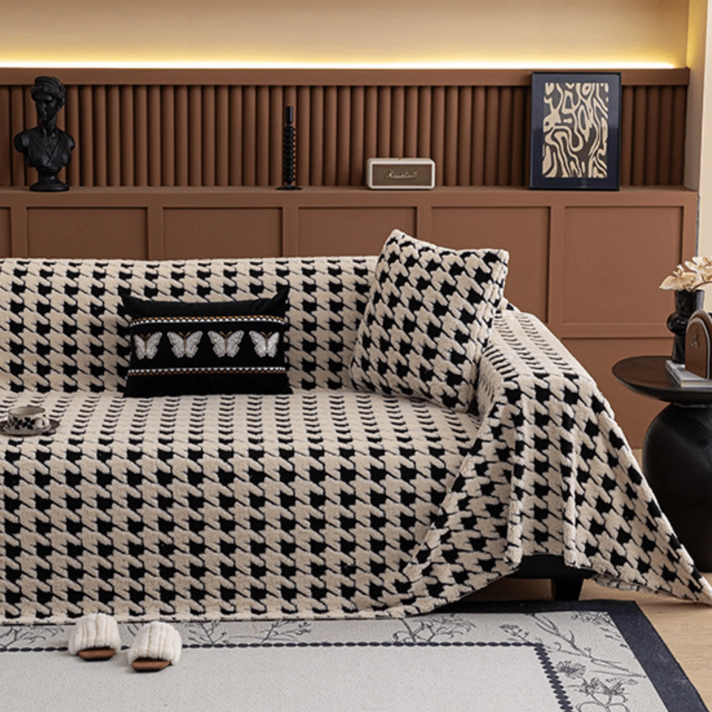 Luxurious Jacquard Sofa Cover (White)