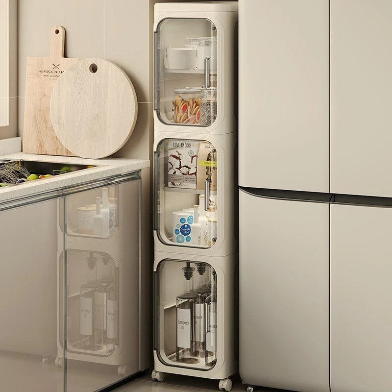 Multi-Purpose Foldable Rolling Storage Cabinet with Wheels (20cm)