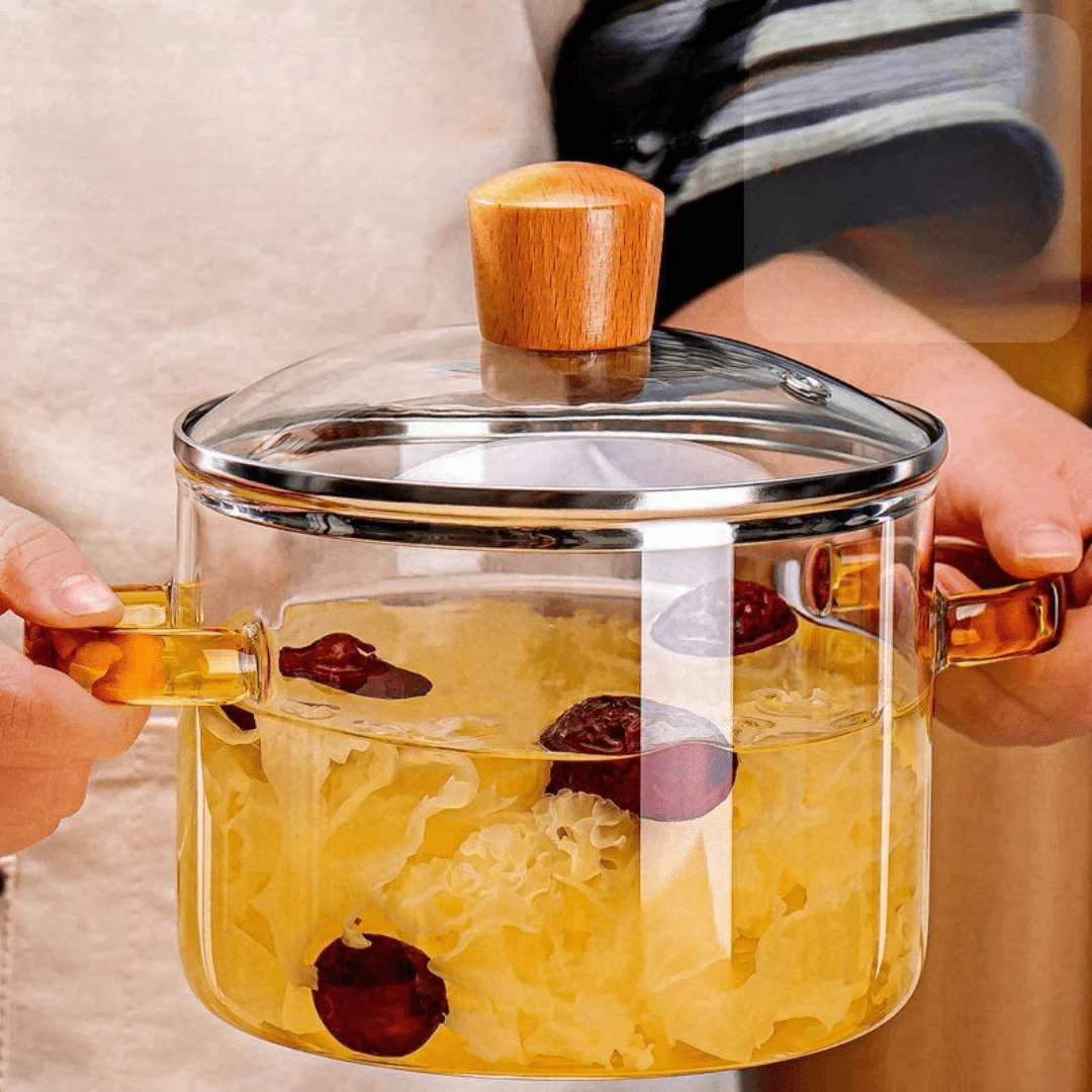 Multipurpose Borosilicate Glass Cooking Pot(1500ml)