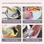 Dual-Sided Wire & Microfiber Reusable Dish Wash Cloth