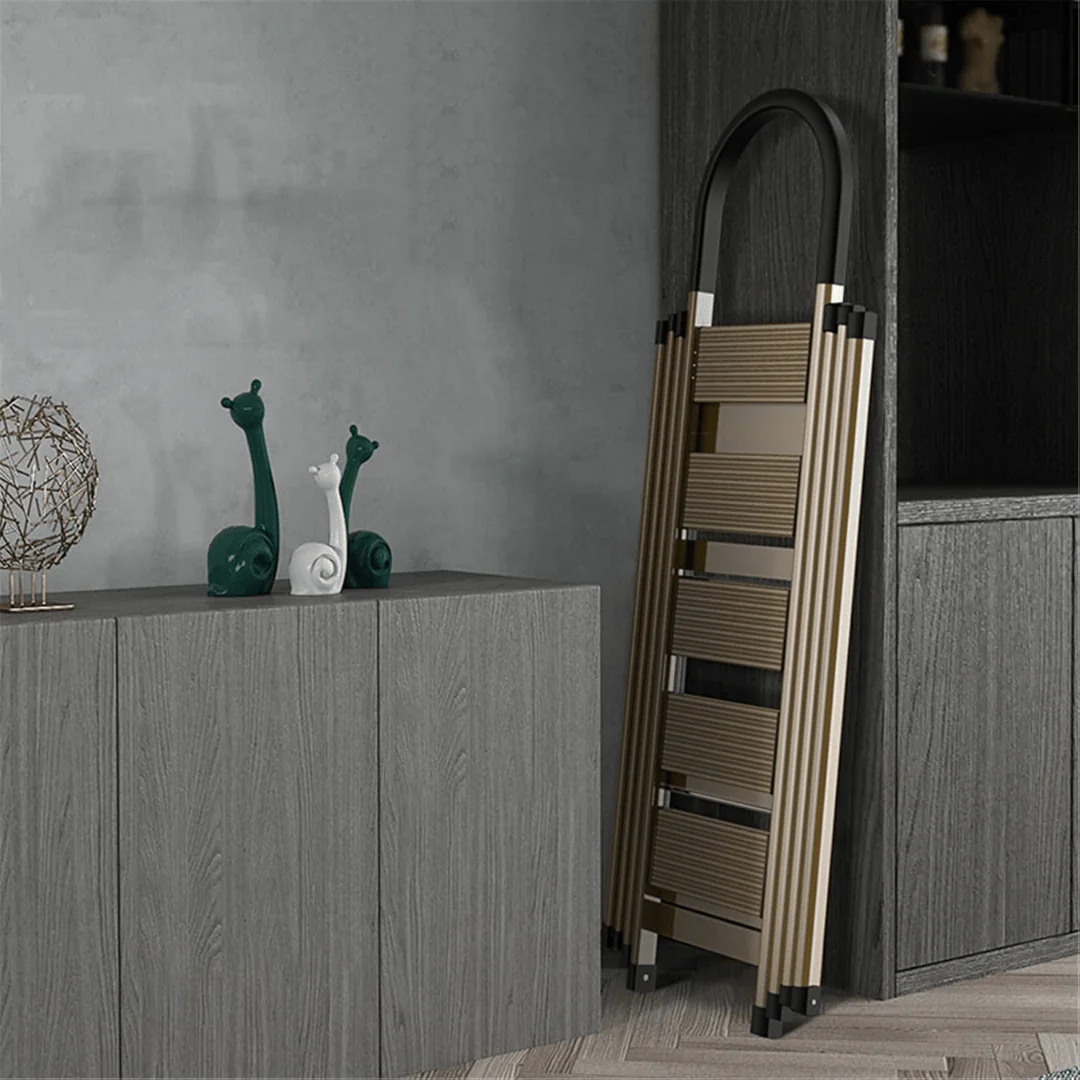 2-in-1 Aluminum 5 Steps Folding Ladder with Drying Rack