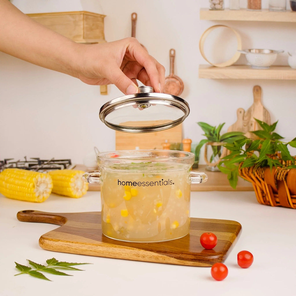 Multipurpose Transparent Borosilicate Cooking Pot (700 ml)
