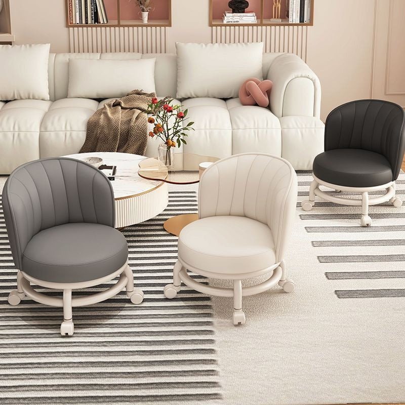 كرسي (مقعد) دائري متعدد الوظائف بهيكل فولاذي متحرك ويا ويّلات (عجلات)