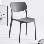 Space-Saving Stackable Plastic Chair with Curved Backrest