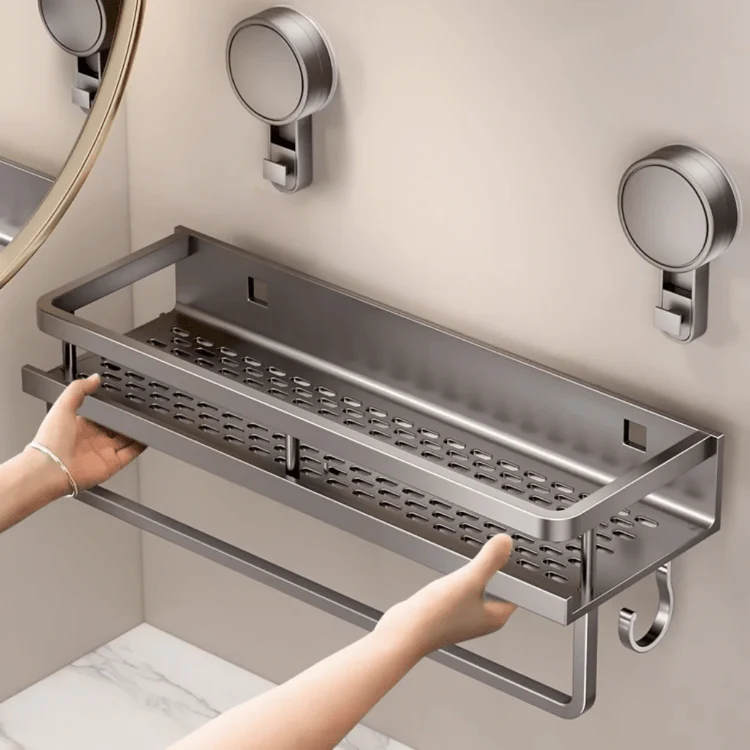Punch-Free Bathroom Storage Rack (59cm)