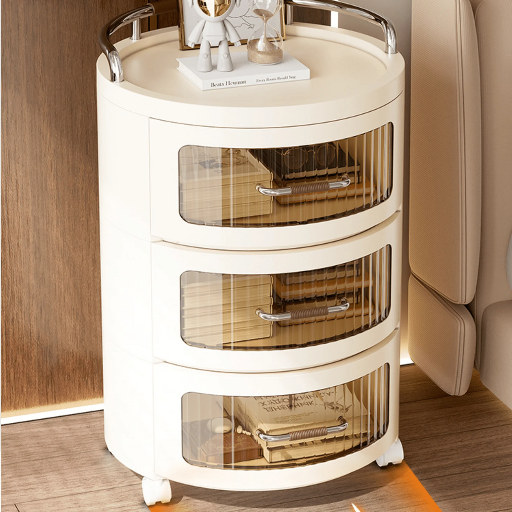 Multi-Layer Plastic Drawer Storage Cabinet with Wheels (43cm)