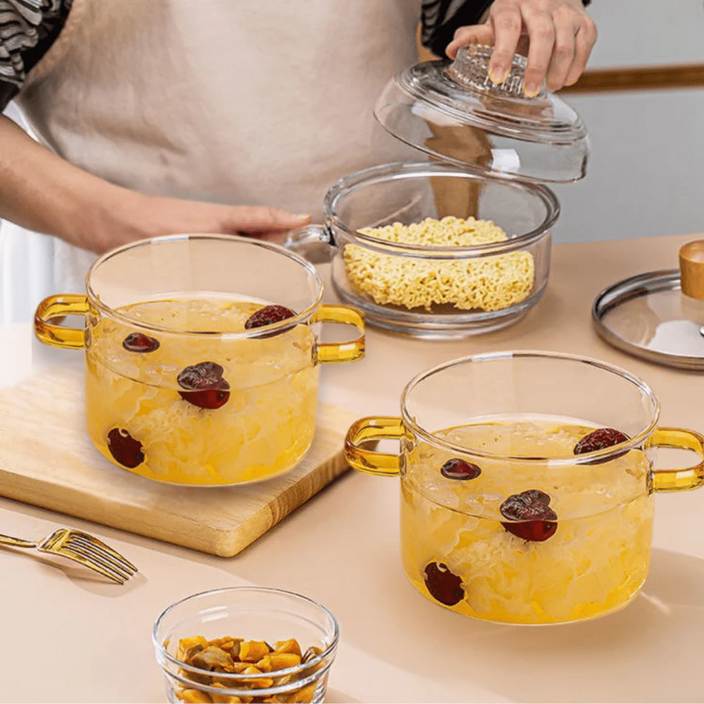 Multipurpose Borosilicate Glass Cooking Pot(1500ml)