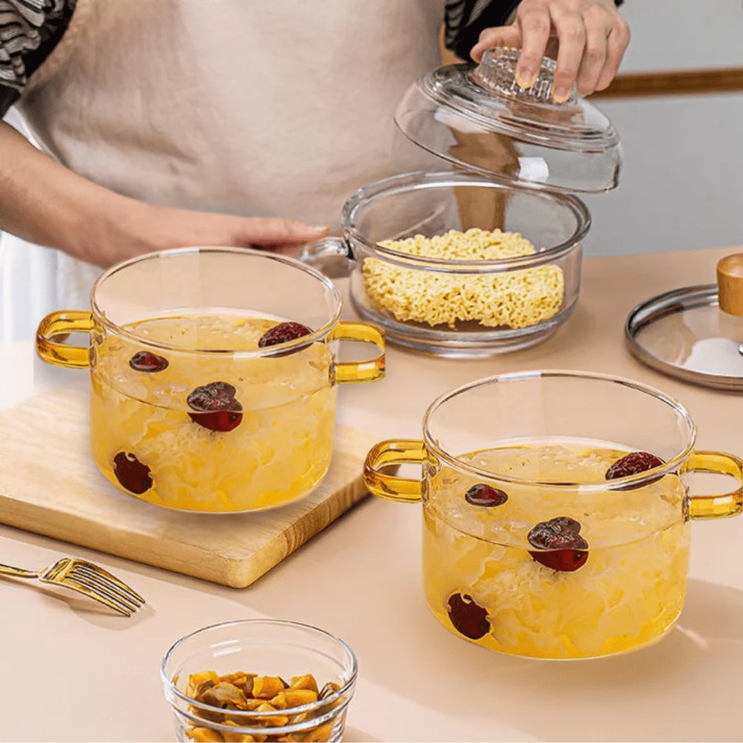 Multipurpose Borosilicate Glass Cooking Pot(1500ml)
