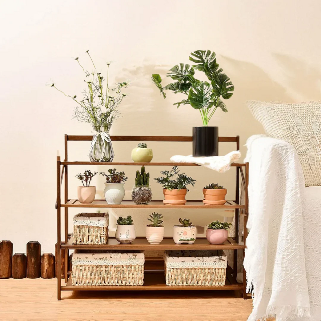 Multi-Use Foldable Wooden Shoe Storage Shelf (68cm)