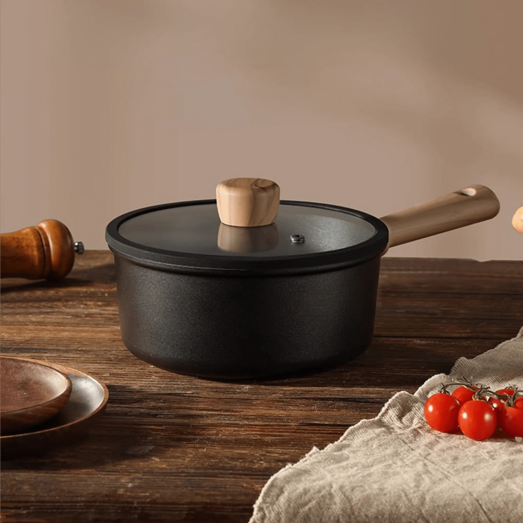 Titanium Non-Stick Induction Frying Pan with Glass Lid (24cm)