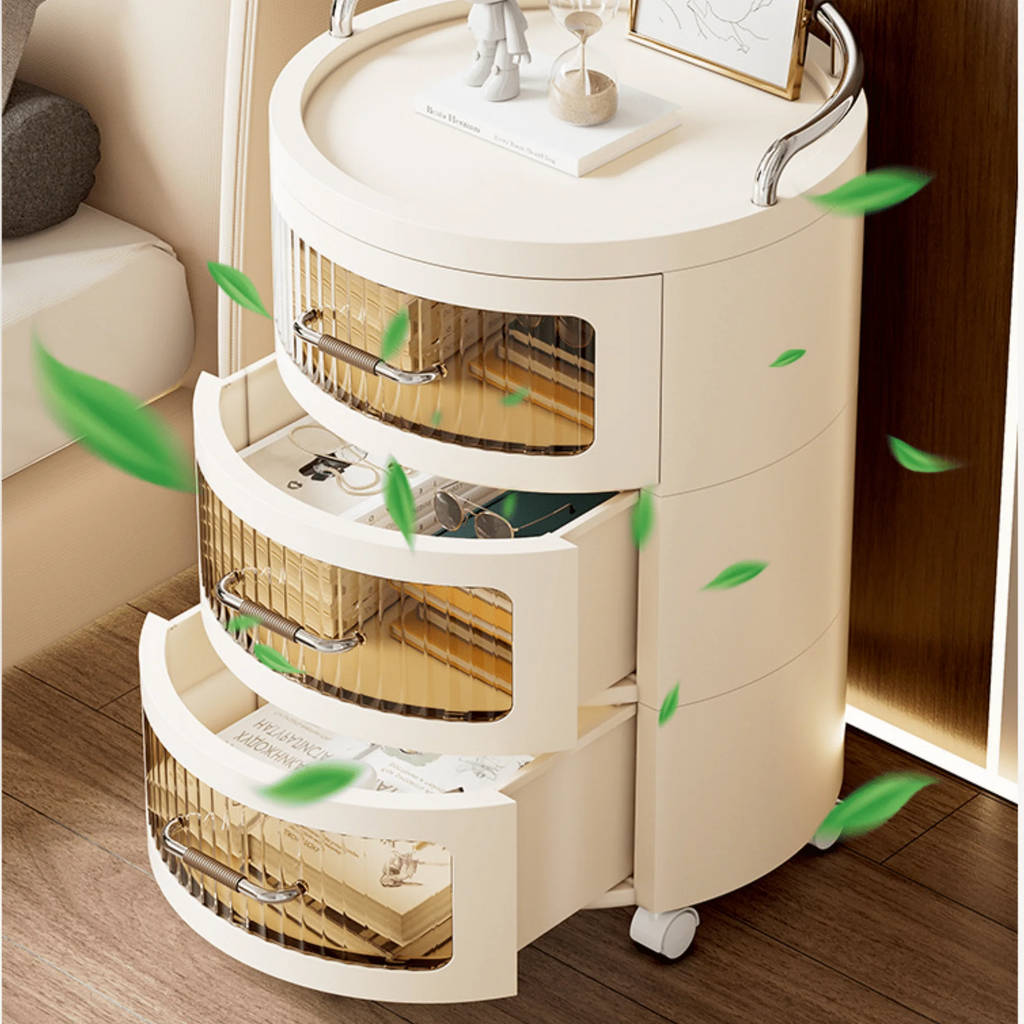 Multi-Layer Plastic Drawer Storage Cabinet with Wheels (43cm)