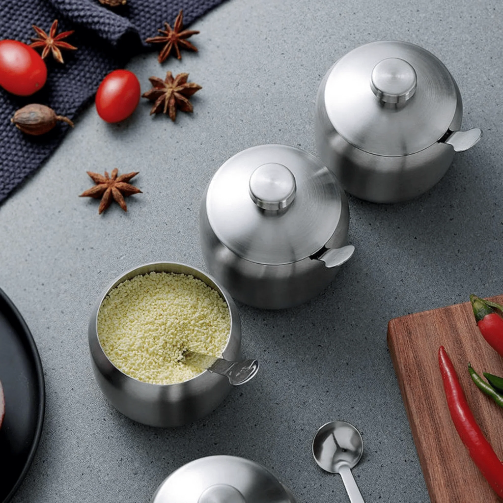 Stainless Steel Multifunctional Seasoning Jars (250 ml)