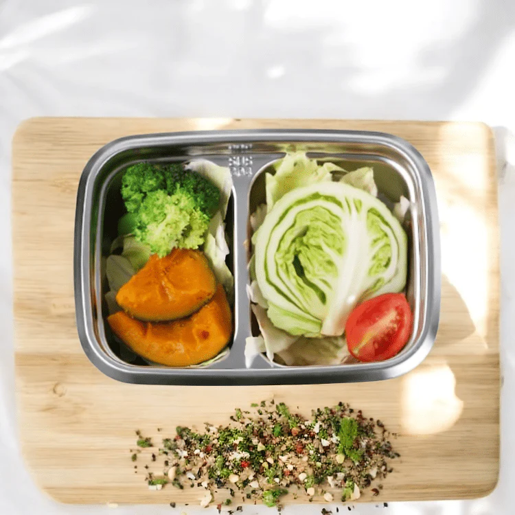 Multi-Purpose Stainless Steel 2-Compartment Food Storage Container