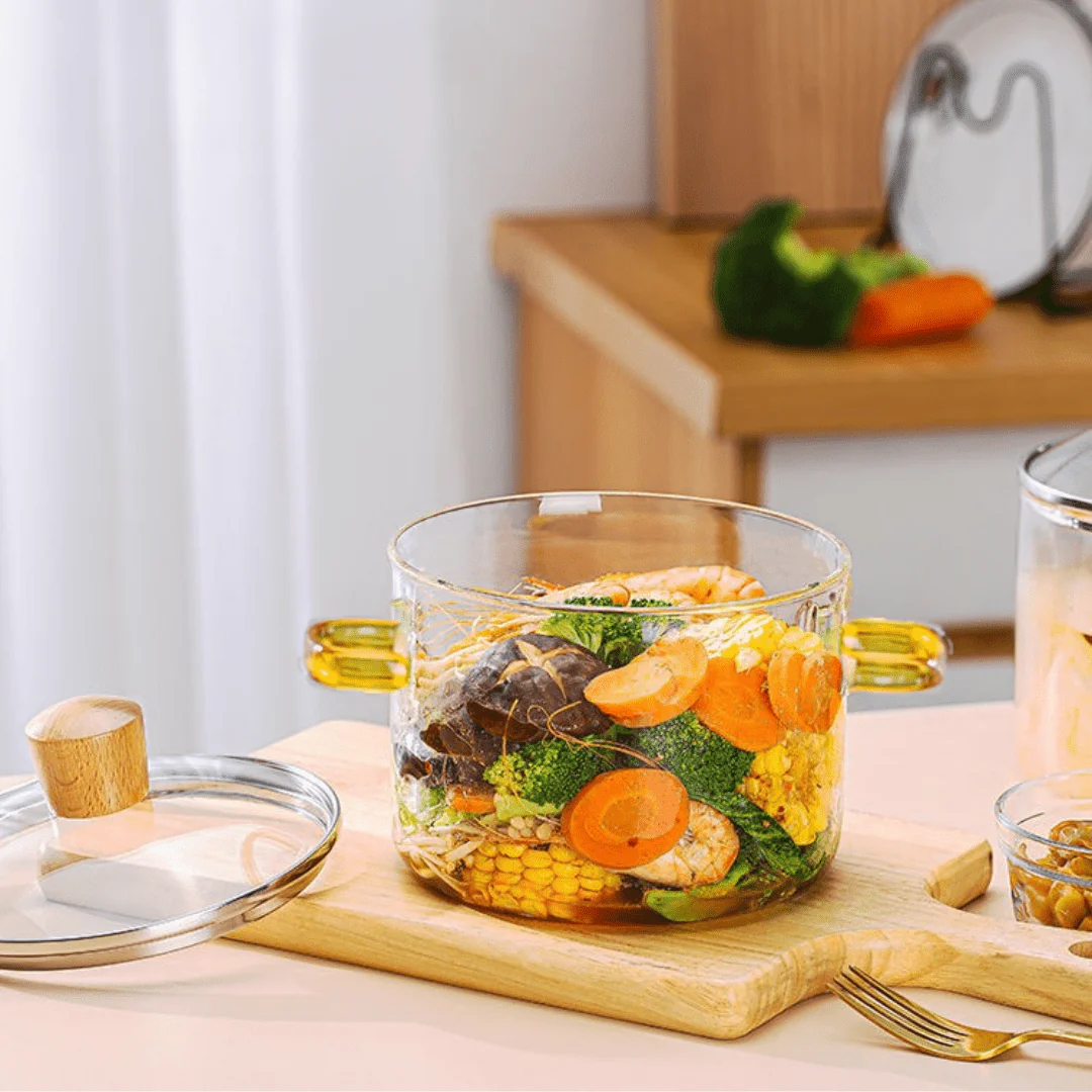 Multipurpose Borosilicate Glass Cooking Pot(1500ml)
