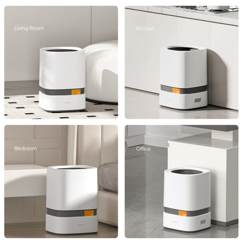 Multi-Functional Touch-Free Trash Can with Auto Bagging and Double Bucket(15Litre)