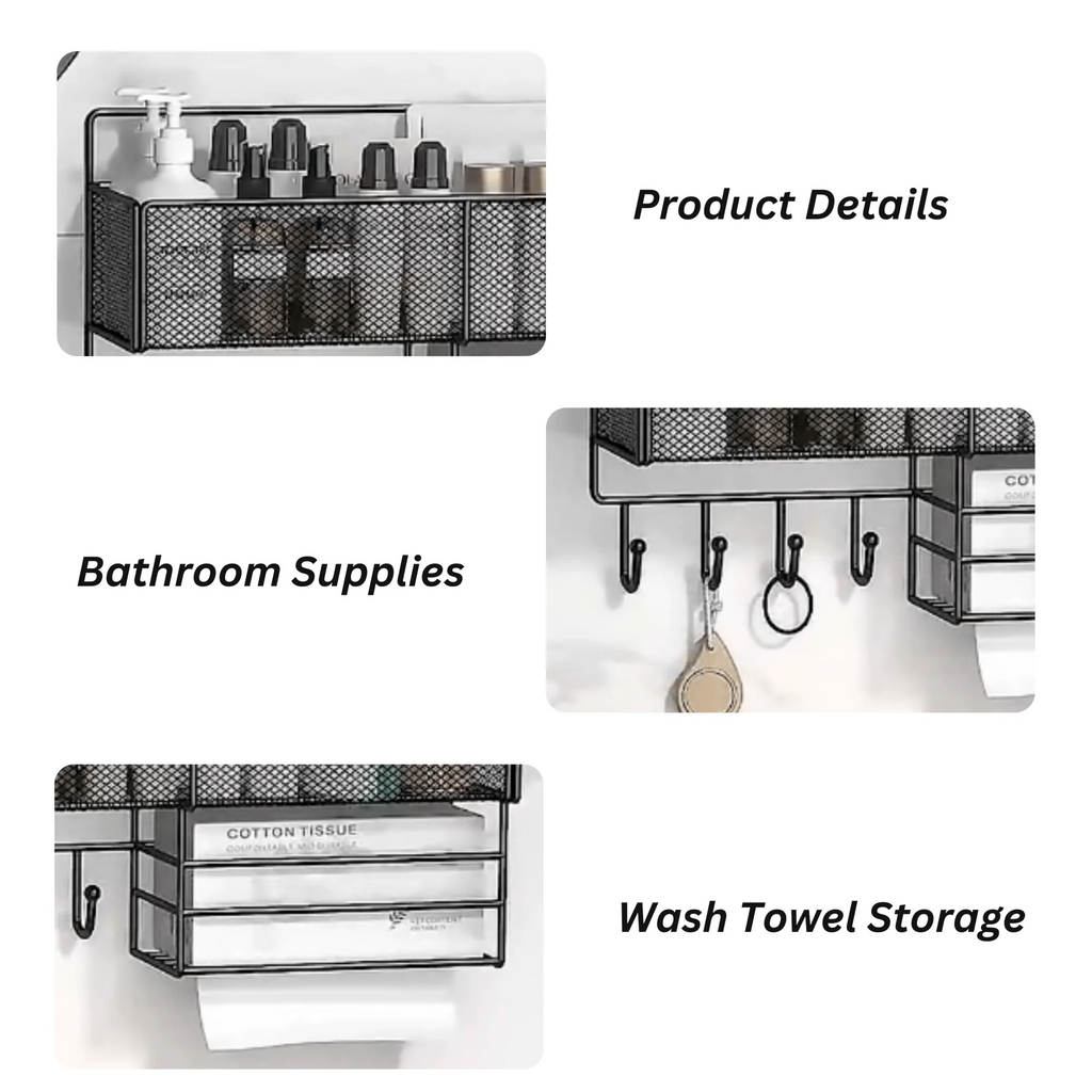 Wall-Mounted Metal Towel Storage Rack