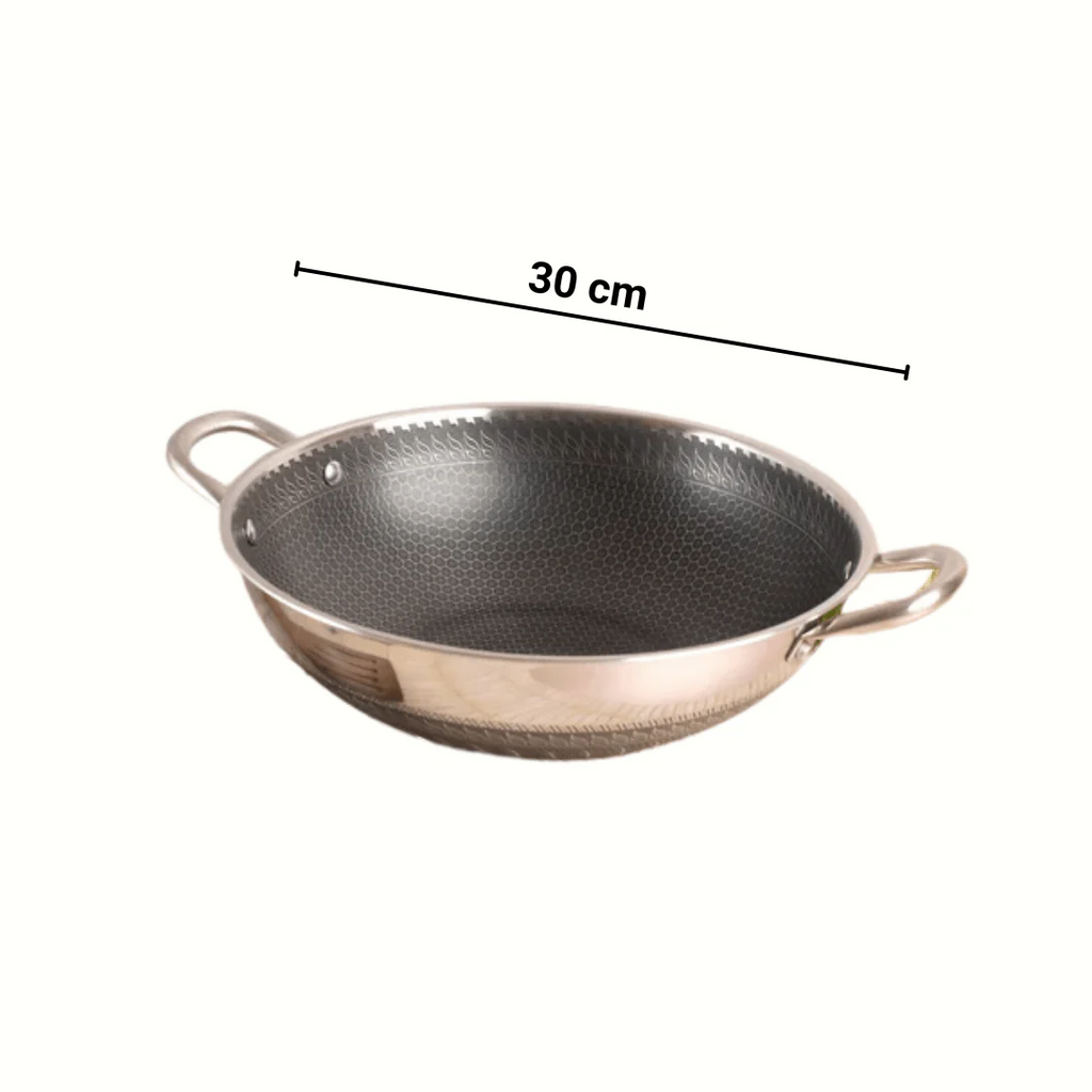 Multipurpose Stainless Steel Non-Stick Honeycomb Cooking Pot (30cm)