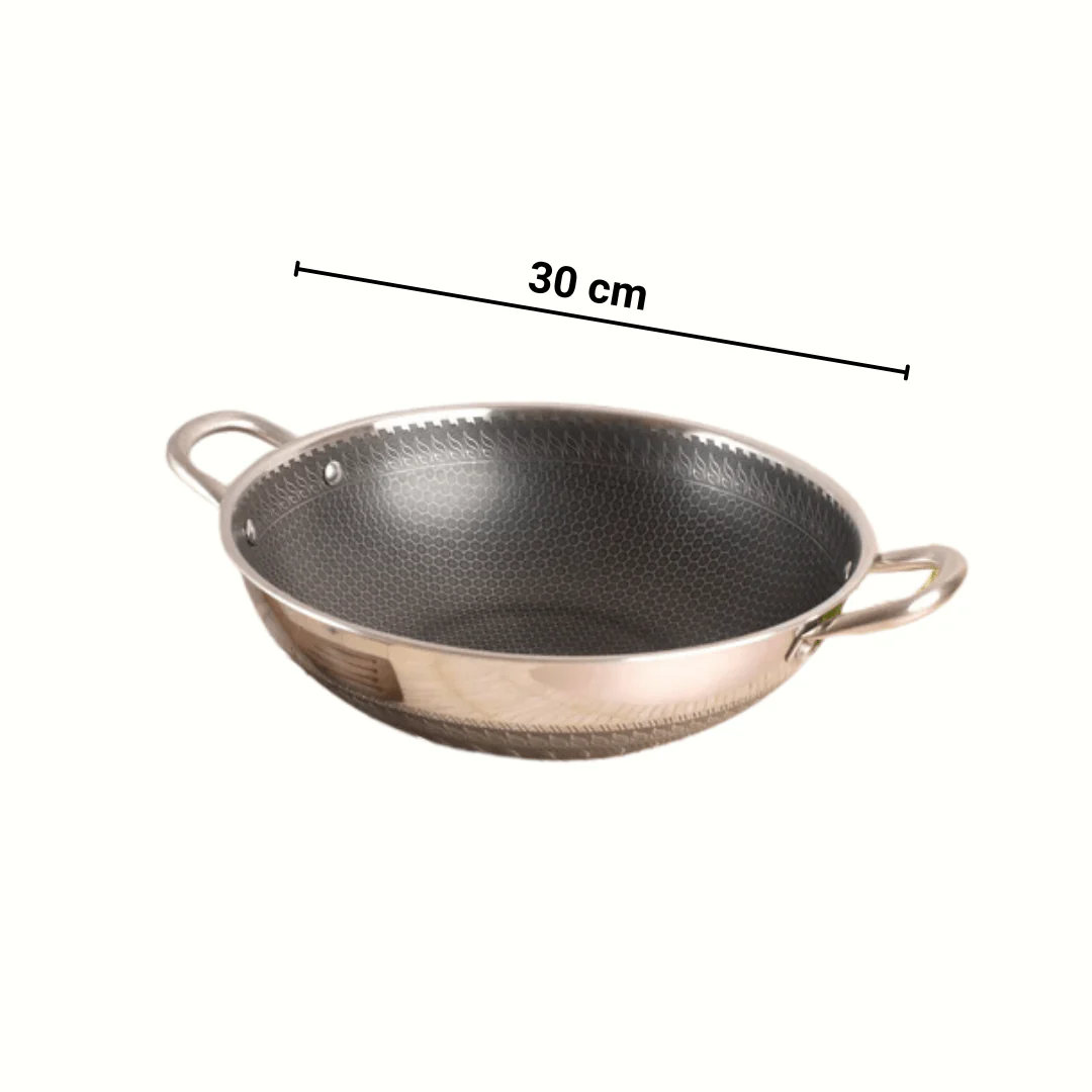 Multipurpose Stainless Steel Non-Stick Honeycomb Cooking Pot (30cm)