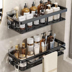 Multi-Functional Aluminum Alloy Wall-Mounted Bathroom Storage Rack (32cm)