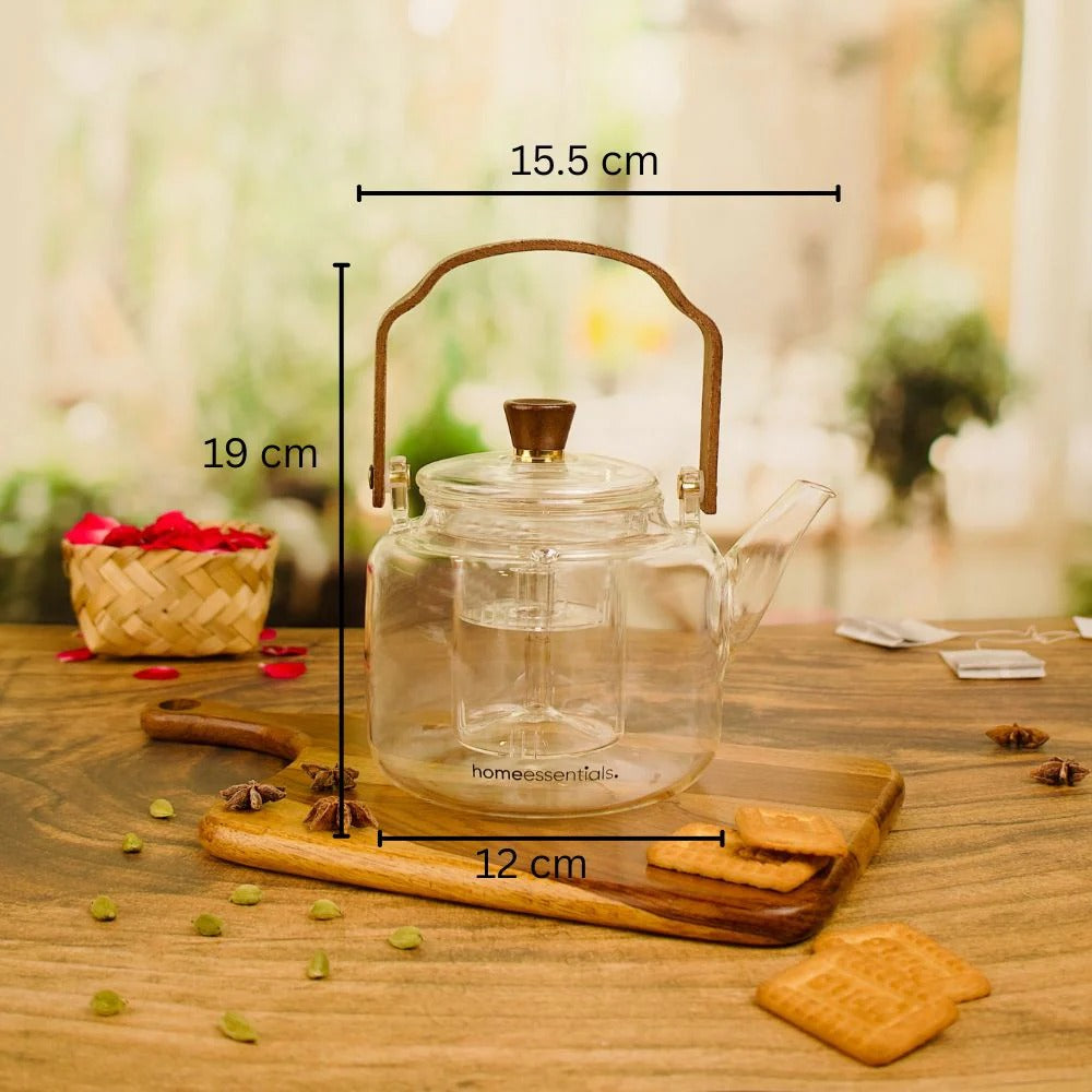 Multi-Functional Glass Teapot for Brewing and Steaming With Handle (1000ml)