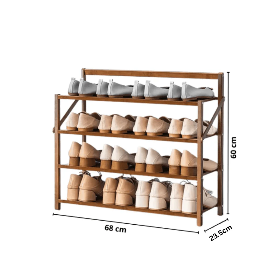 Multi-Use Foldable Wooden Shoe Storage Shelf (68cm)