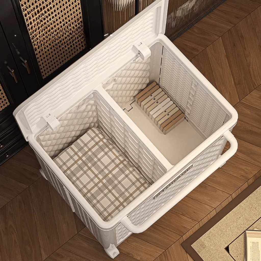 Multi-Purpose Folding Divider Storage Basket with Wheels